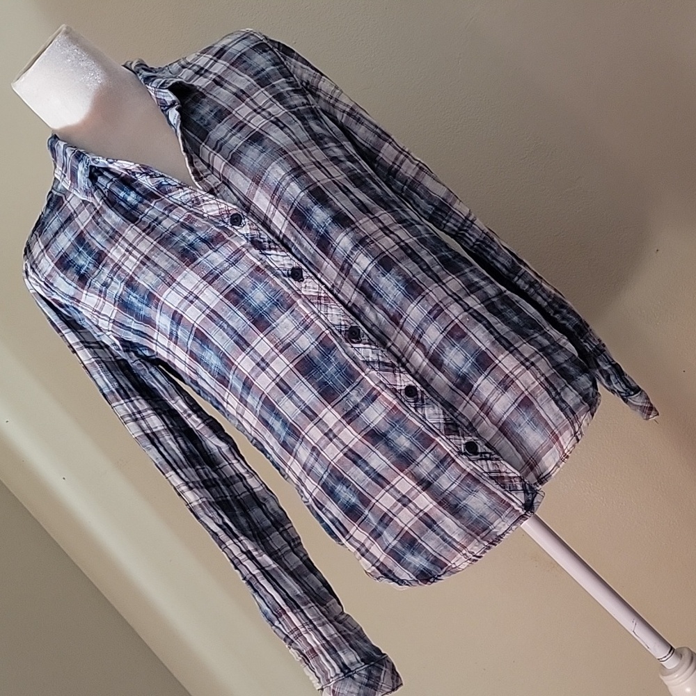 2 Cloth & Stone Multicolor Plaid Long Sleeve